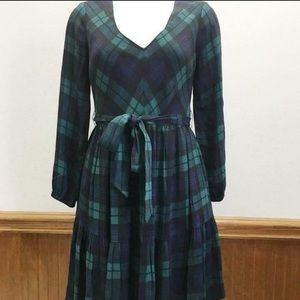 New With Tags J. Crew blue and green plaid dress